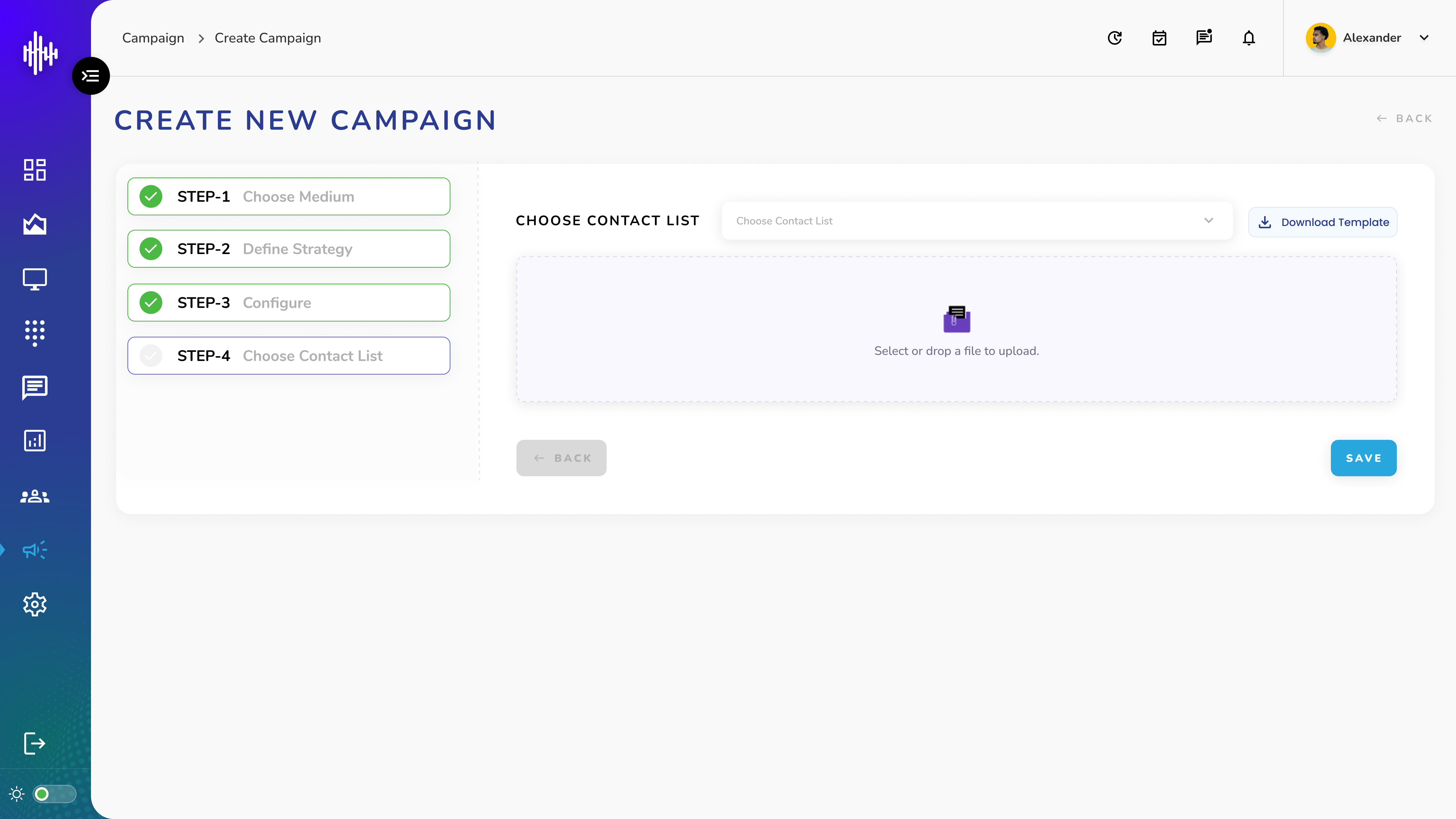 Campaign - Voice - Step 4: ContactList-ForPreview-Auto-Broadcast
